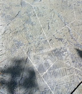 Angular stamped concrete